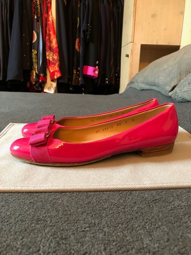 SALVATORE FERRAGAMO LUSSO BALLERINE PATENT VARINA FUCSIA PINK 9 B US 39 EUR 6 UK - 第 12/13 張圖片