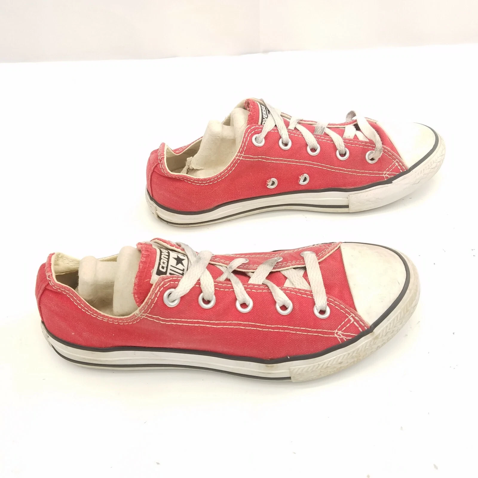 Scarpe stringate Converse All Star tessuto rosso scarpe basse junior taglia 3