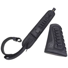 Combo of Leather Canvas Rifle Buttstock Cover , Gun Strap Sling .22LR.30/06 12GA