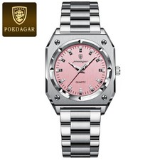 Ladies Stainless Steel Watch Quartz Watches Women Wristwatch Waterproof Luminous