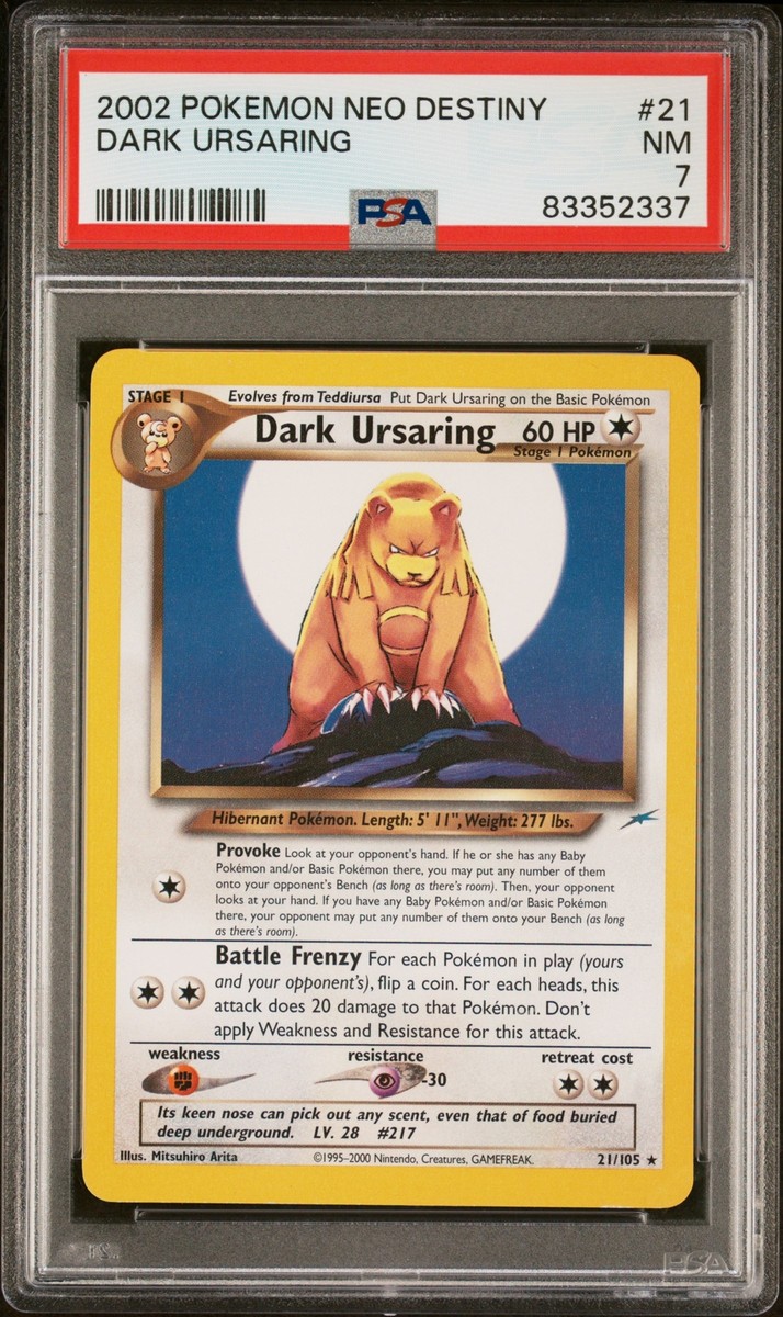 PSA 7 Dark Ursaring #21 2002 Pokemon Neo Destiny 83352337 | eBay