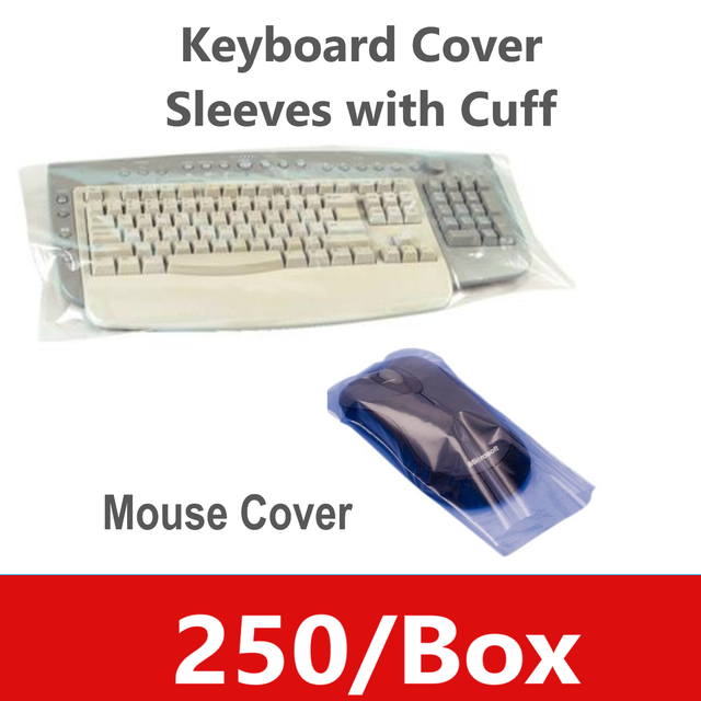 Dental Barrier Keyboard Cover Sleeves with Cuff Large/ Small Mouse