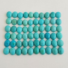 10 Oval Shaped Natural Arizona Turquoise Cabochons 8x10mm