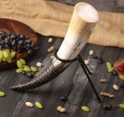 Viking Drinking Horn with Iron Stand| Viking Gift for Men and Women