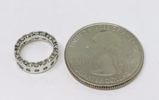 STERLING SILVER SLIDE PENDANT DIAMOND PENDANT PAVE 1.3g 925 MARKED FINE JEWELRY