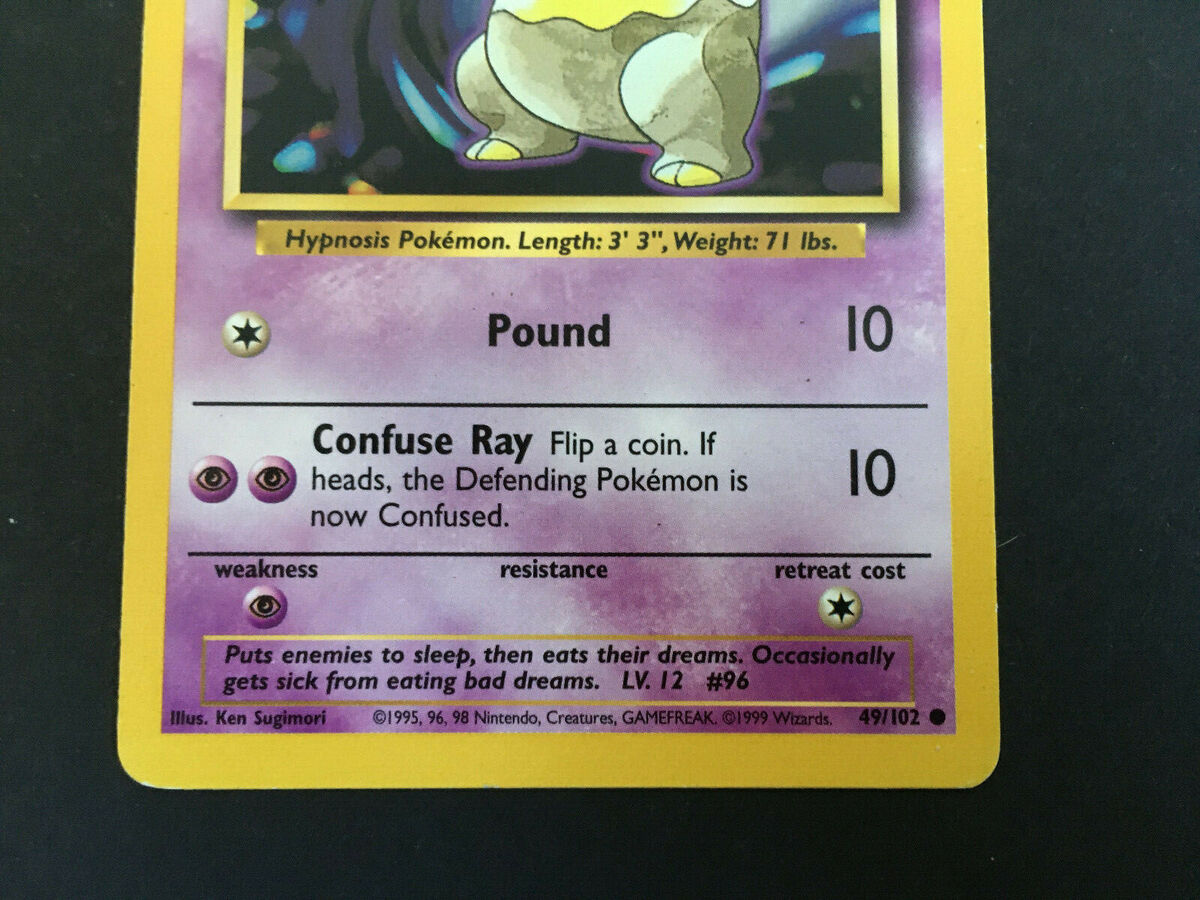 Pokemon Drowzee 49/102 - Base Set - Excellent - All Cards Pokemon Drowzee 49/102 - Base Set - Excellent - All Cards