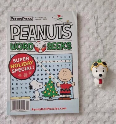 Peanuts Penny Press Word Seeks, Iss 11, 1/2023,Super Holiday Special & Ornament 