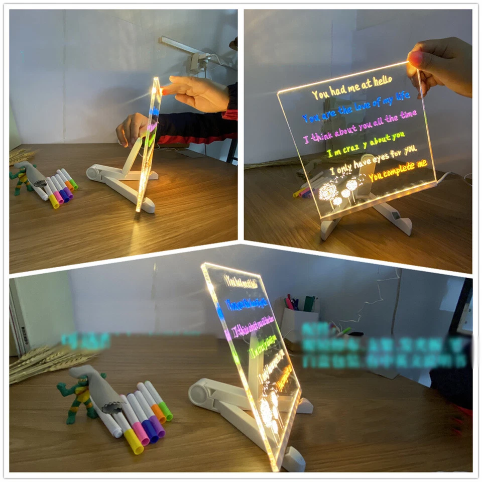 LED Notiztafe Leuchtendes Zeichenbrett DIY Notiztafel Abwischbar Drawing light - Bild 3 von 4