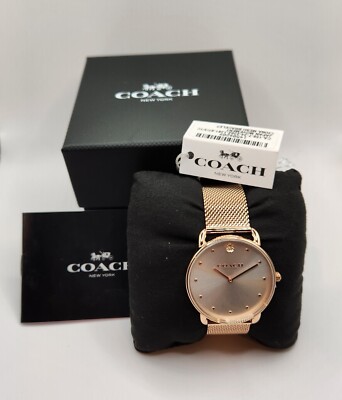 COACH Elliot Women's Quartz Watch 36mm Rose Gold/White Water-Resistant 14504209