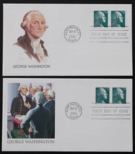 U.S. Used #3468a/3475a 23c Washington Lot of 2 Fleetwood First Day Covers