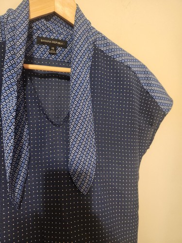 Woman’s Blouse Banana Republic Size XS Scarf Attached Blue - Picture 4 of 6