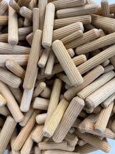 WOODEN FLUTED DOWELS PEGS   6mm - 8mm 200g Mixed In The Pack