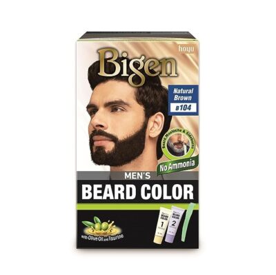 Bigen Men's Beard Color Natural Brown (B104) 20gm+20gm=40gm Ammonia Free