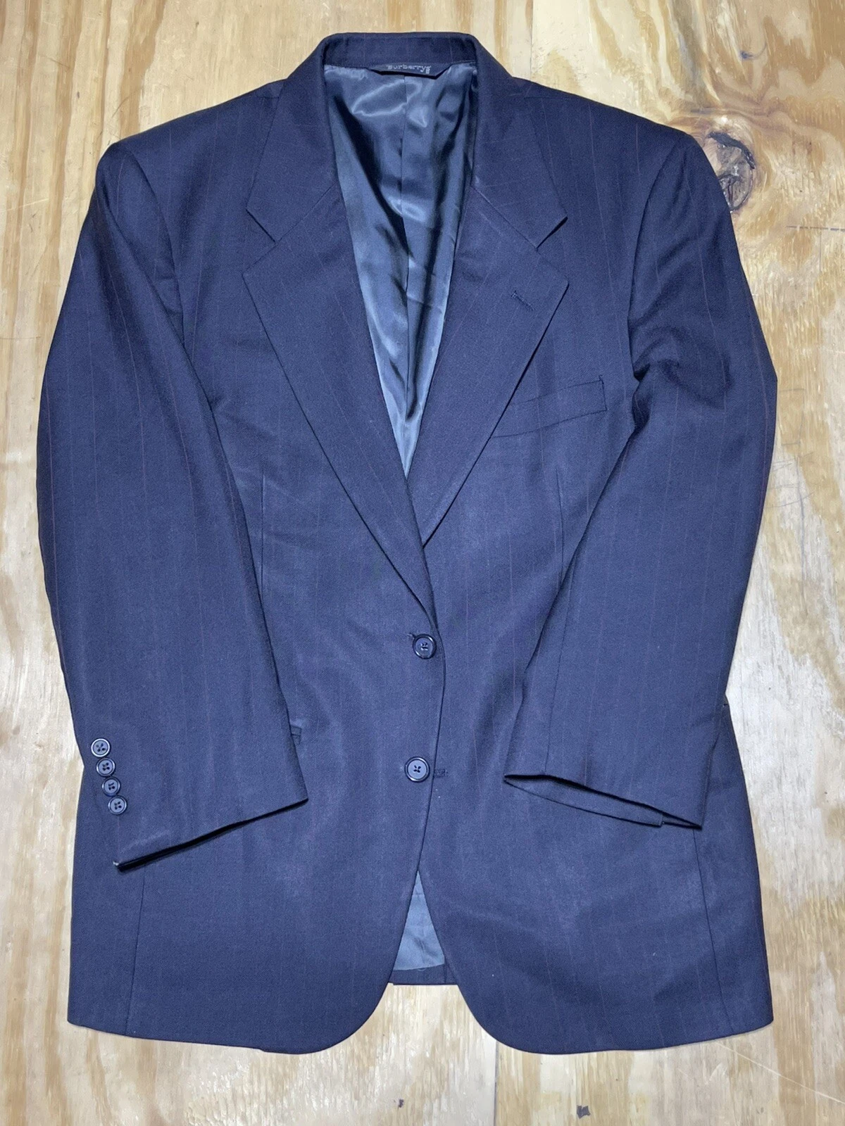 Cappotto sportivo burberry uomo 42 spille blu a righe bottone I9