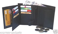 Mens RFID BLOCKING Real Leather Wallet Credit Card Holder Coin Purse 503 Black