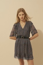 Ba&sh 'MAGGY' Botanical Floral Print Shift Dress MSRP $295 Size Medium -70% OFF