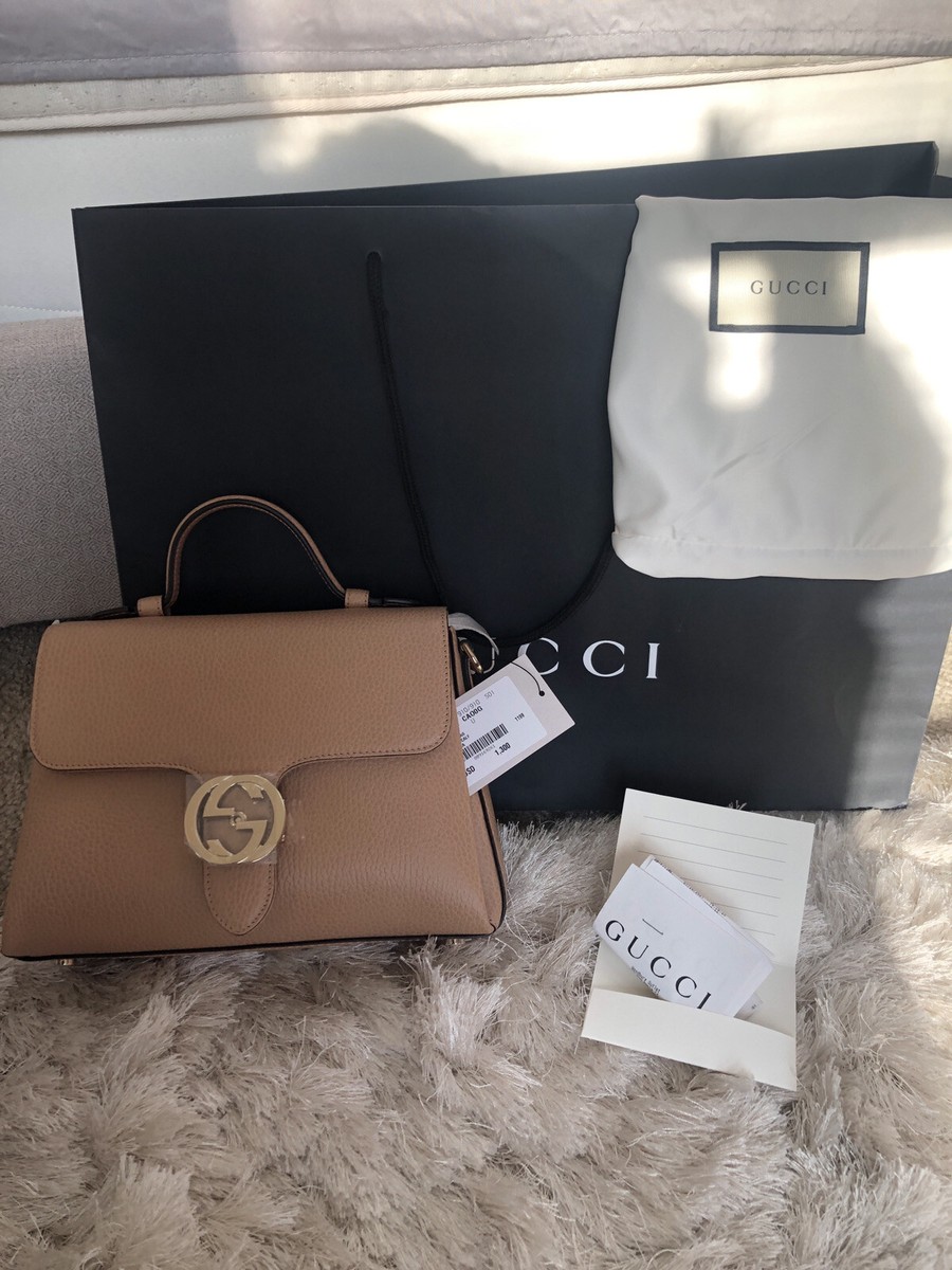 Gucci Interlocking G Calfskin Leather Shoulder Bag