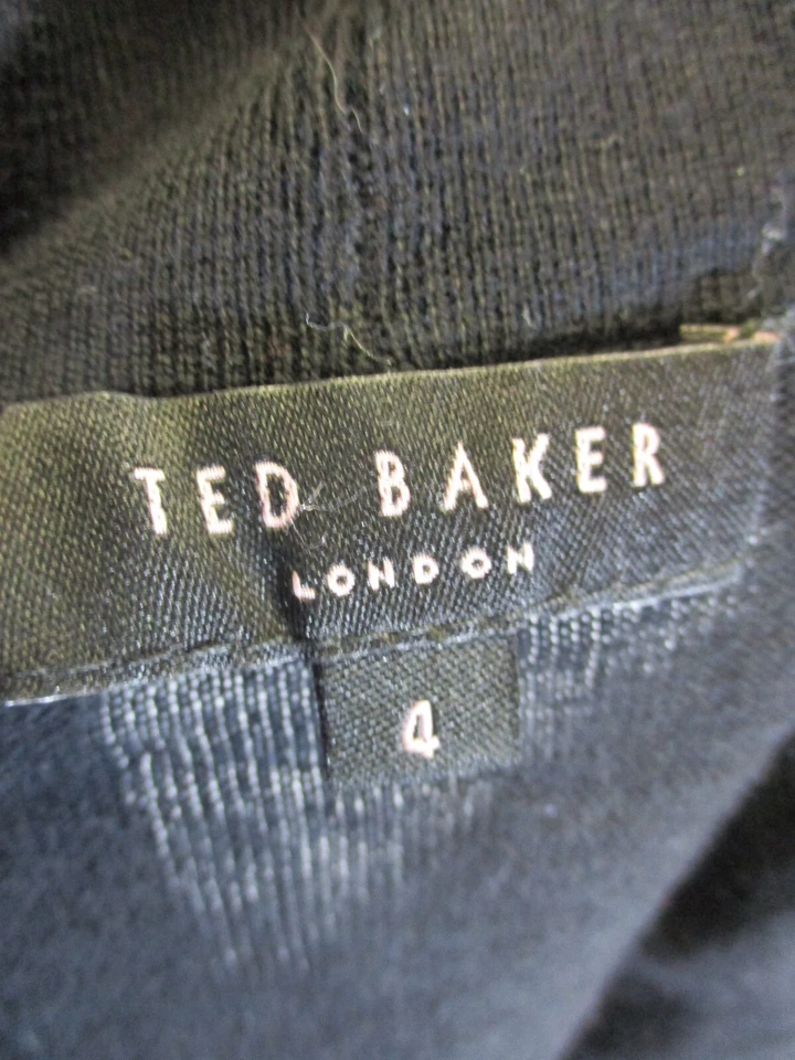 Suéter Ted Baker para mujer 4 grandes cárdigan de algodón negro Foto 3 de 4