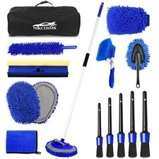 Car Wash Brush Kit with Long Handle Scratch-Free Cleaning Tools Cars and Trucks