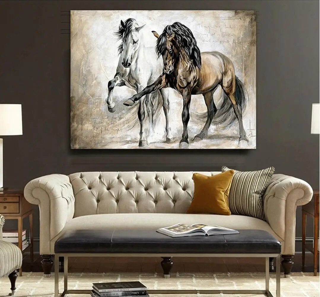 Horse Animal Abstract Wall Art Canvas Painting Posters and Prints Picture