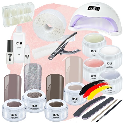 Starter Set Nagel UV LED Farb Gel Lampe Fräser Studio Nail Art Glimmer Glitter - Bild 10 von 33