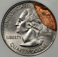 2000 ANACS MS65 Struck on Defective Planchet Virginia Quarter Mint Error