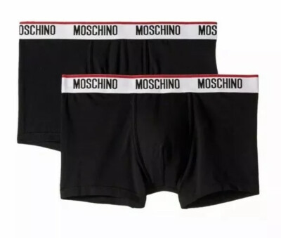 Moschino L4727 Men's Jersey Stretch Boxer Trunks in Black  Size XS