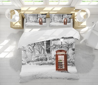 3D Telephone Booth A231 Bed Pillowcases Quilt Duvet Cover Set Queen King Vera 23