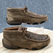 Twisted X Boots Womens 9 M Moc Toe Chukka Driving Casual Brown Faux Leather