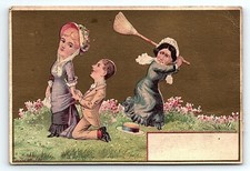 1880 PRETTY LADY COURTING VICTORIAN MAN JEALOUS WOMAN VICTORIAN TRADE CARD Z4120