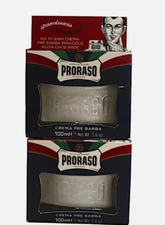 PRORASO Crema Pre Barba Blue Pre-Shave Cream with Aloe Vera  3.6oz. 2 PACK.