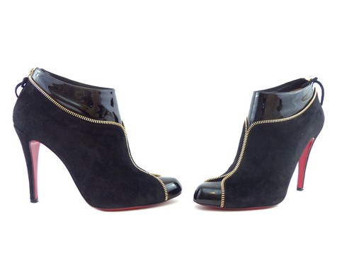 Christian Louboutin Colizip 100 Black Suede/Patent ~ UK 7.5 / EU 40.5 / US 10.5 - Picture 3 of 12