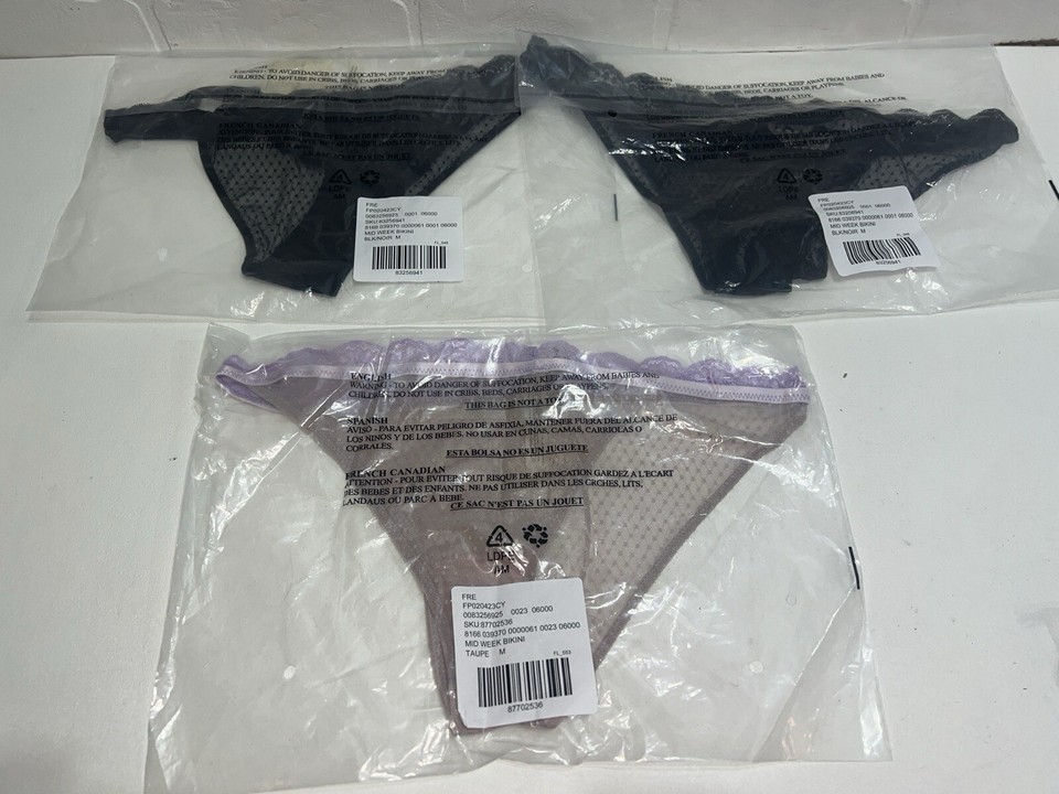 NWT! Lot of 3 Free People Bikini Brief Underwear Size MEDIUM eBay