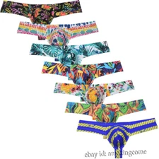 Men Mini Cheeky Boxer Thong Elastic Skimpy Underwar Pouch Hipster Bikini Bottoms