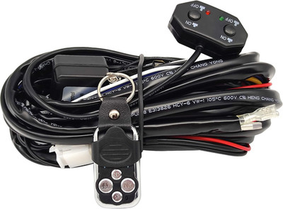 Double Color/High Low Beam Wiring Harness Kit with Remote Control DC12V Maximum