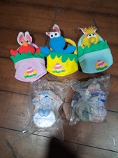 Vintage 2000 Sesame Street Easter Plush Lot Elmo, Cookie, Big Bird 1998...