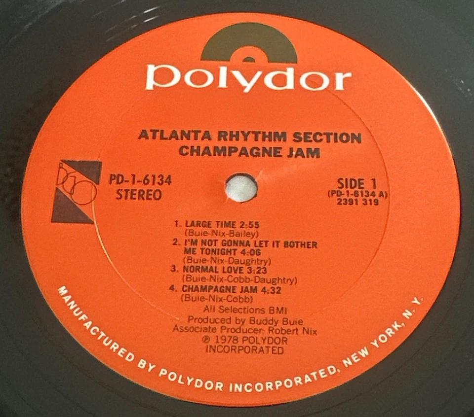 Atlanta Rhythm Section ‎– Champagne Jam Vinyl LP U.S. Release  Southern Rock VG+ - Image 4 of 4