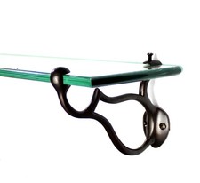 Fine Crafted Plate Glass Bathroom Shelf with Bronze Finish