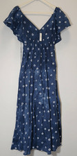 Madewell Womens Small empire waist maxi dress tired blue boho gypsy Cottagecore