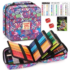 200 PCS Colored Pencils Set for Adult Coloring Books with Tutorial & Color