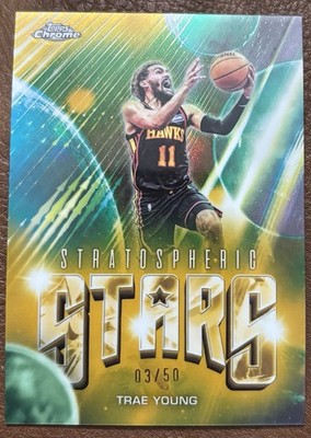 25-26 Topps Chrome Update Stratospheric Stars Gold /50 Trae Young Ssp