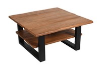Couchtisch 90 X 90 Cm Massiv Honigfarben Mango Schwarz Patrick
