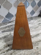 Vintage Metronome De Maelzel Wood Wind Up Music Timer Importe Suisse Switzerland