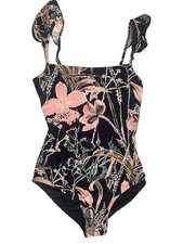 Vineyard Vines Navy Wild Floral Ruffled Strap OnePiece Swimsuit UPF 50 Small