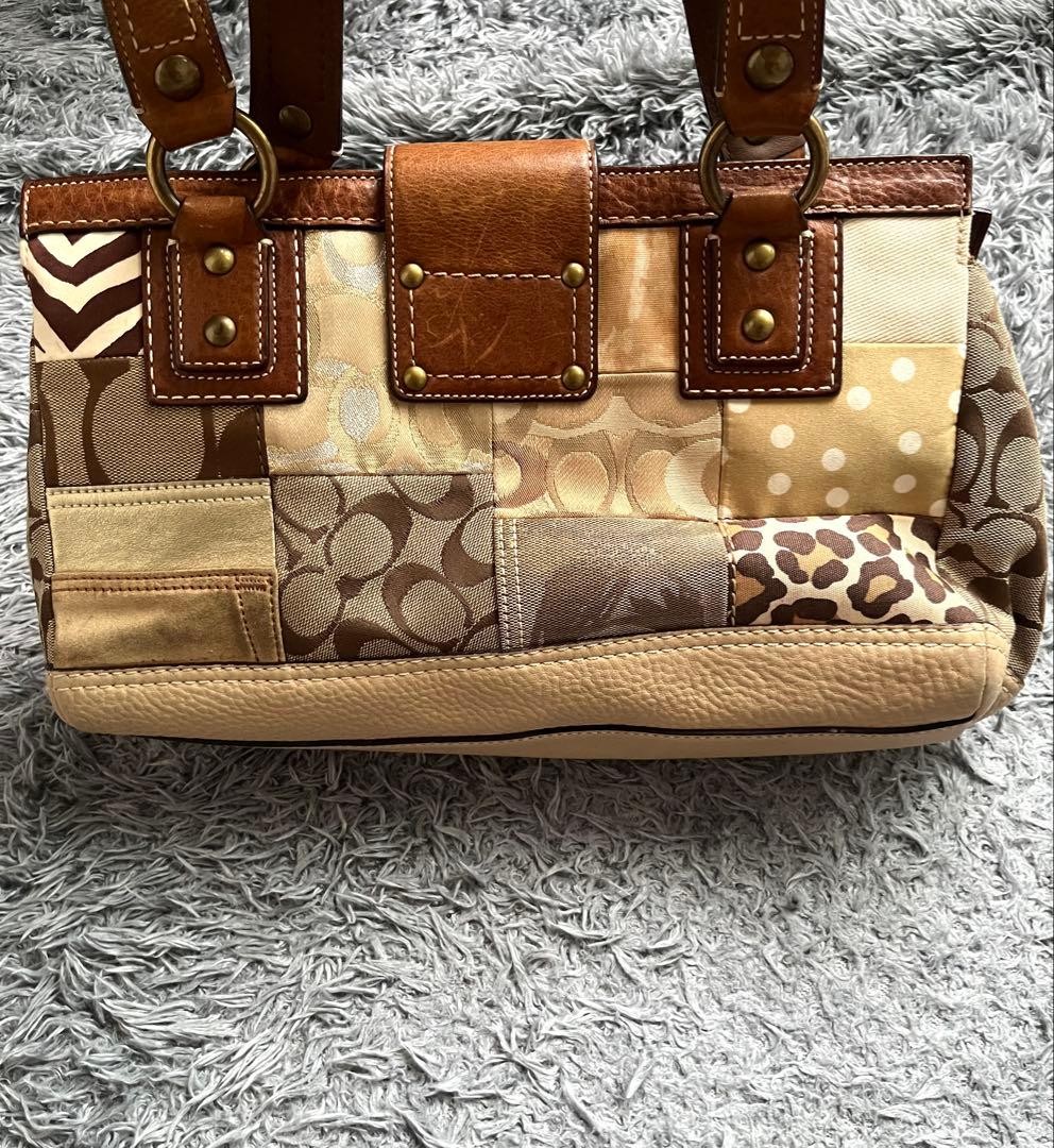 Coach Suede Patchwork Turnlock Bag Multi Color Ze… - image 20