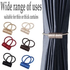 2Pcs Magnetic Curtain Tie Backs Tiebacks Buckle Clips Weave Rope Holdbacks Hook