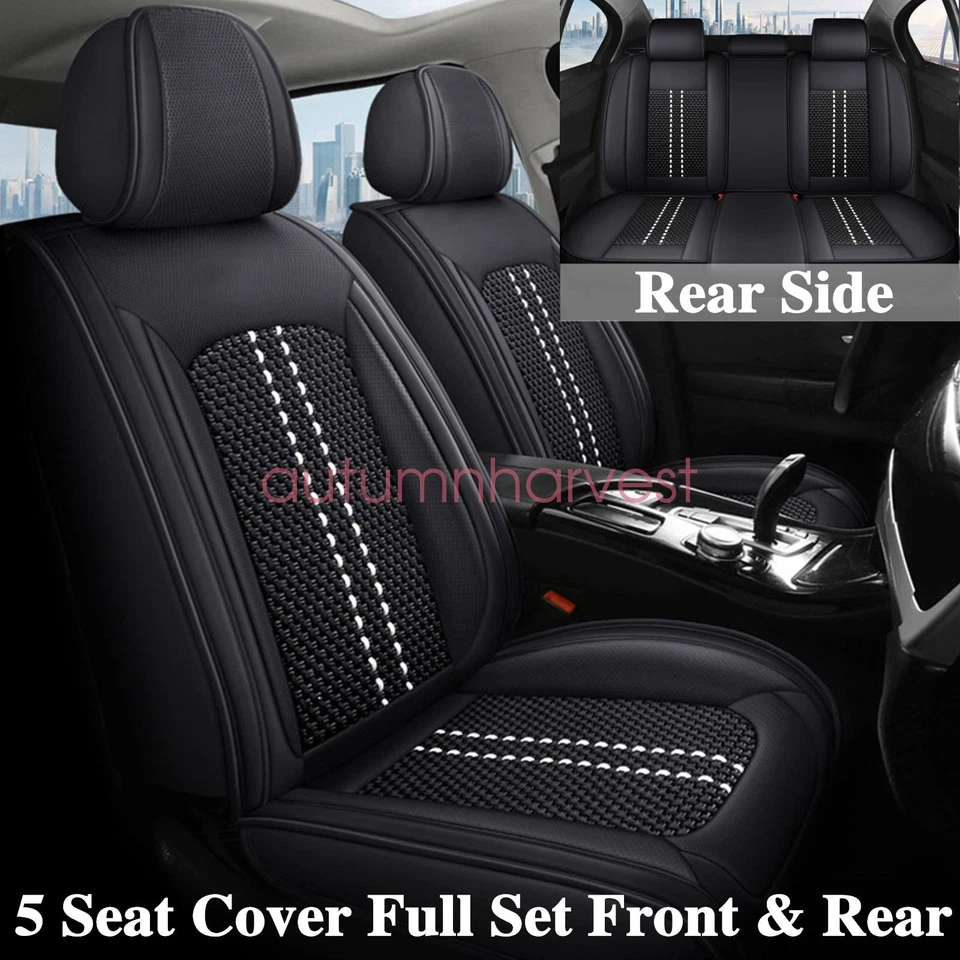 For Acura ZDX RDX ILX NSX PU Leather Car 5-Seat Covers Full Set Protector Black Foto 2 de 4