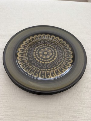 Set of 4 Vintage MCM Mikasa Terra Stone Terrazo 10.75'' Dinner Plate 7502 Retired