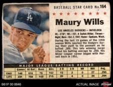 1961 Post Cereal #164 Maury Wills  Hand Cut Dodgers SHORT-PRINT 1.5 - FAIR