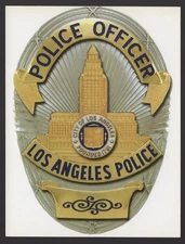 Postcard - Los Angeles CA Symbol Police Badge Patch